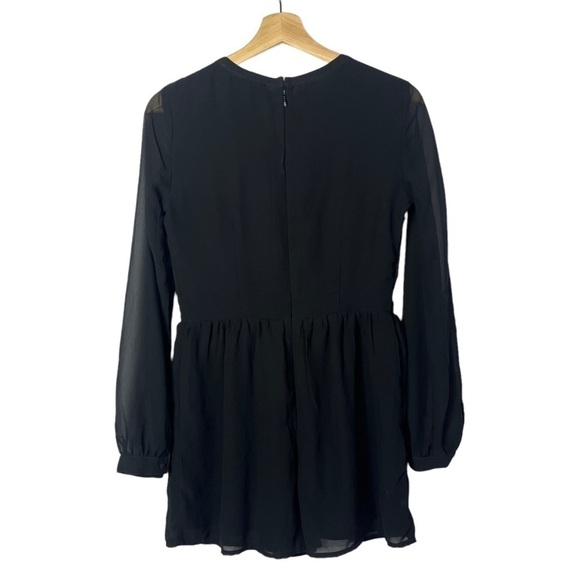 Abercrombie & Fitch Black Chiffon Long Sleeve Romper 6 - Picture 2 of 3